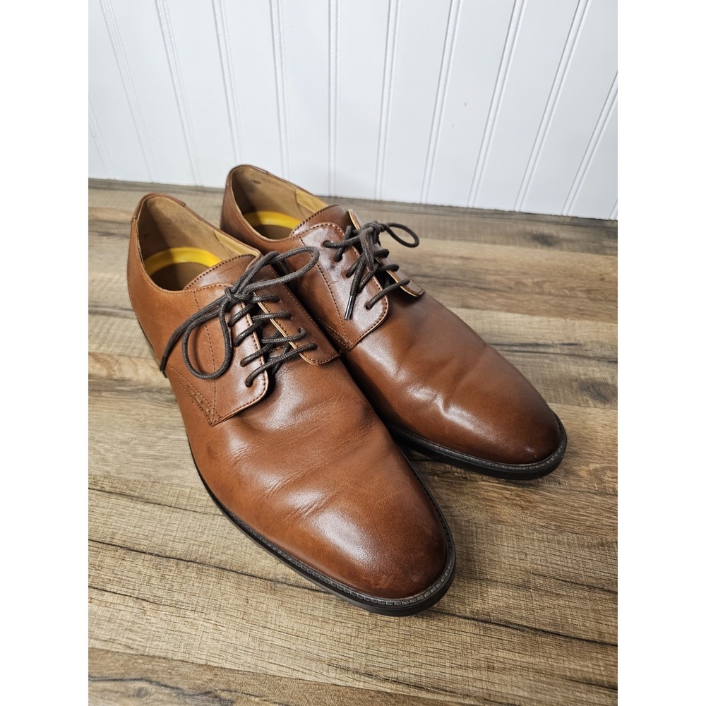Cole Haan Hawthorne Plain Toe Oxford Shoes British Tan Leather Men's 10.5